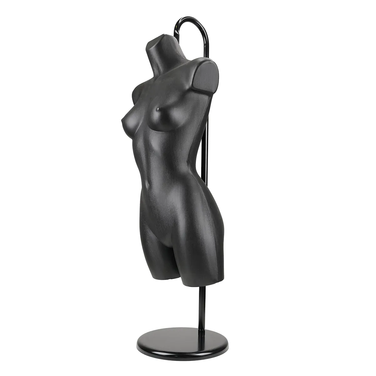 Buste femme plastique H 82 cm - Torse femme plastique - Noir - Bustes ECO-10