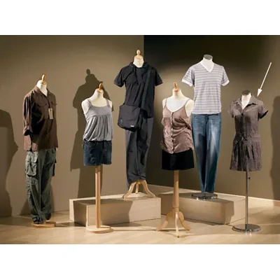 Mannequin couture femme - buste couture femme, taille 38/40, pied métal chromé rond, beige - Bustes couture, torses couture-1