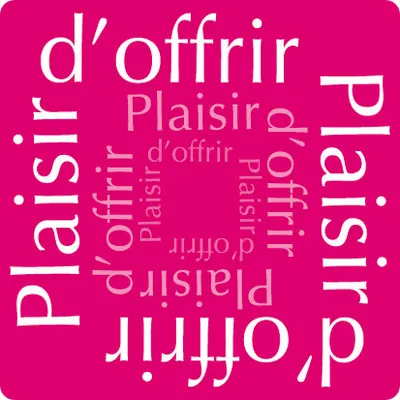 Étiquettes cadeaux adhésives Plaisir d'offrir 35 x 35 mm Rose - Boîte de 500 - Étiquettes cadeaux adhésives
