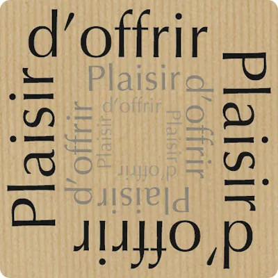 Étiquettes cadeaux adhésives Plaisir d'offrir 35x35mm brun/noir – Boîte distributrice de 500 - Étiquettes cadeaux adhésives