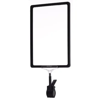 Pince porte-étiquette pivotante noire ABS – fixation jusqu’à 35 mm 8 x 14 cm - Lot de 10 - Porte-affiches à clipser - à pincer-1