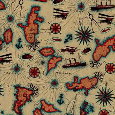 Papier cadeau Transat - 70 cm x 250 m - Papiers cadeaux kraft à motifs