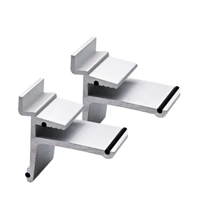 Pince métal pour tablette verre ép.8 mm sur panneau rainuré - Gris - Lot de 2 - Consoles pour tablettes