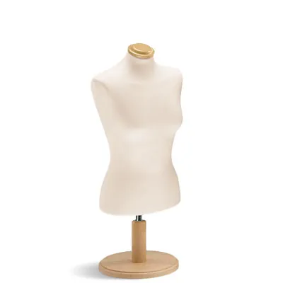 Buste court femme tissu beige pied court bois taille 38/40 - Bustes couture, torses couture