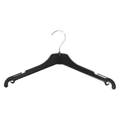 100 cintres plastique L 35cm avec encoches et crochets - Noir - Cintres plastique