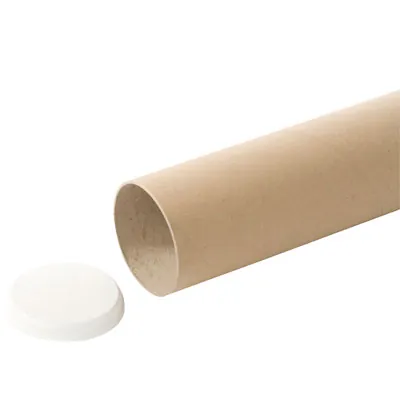 Tube carton L.75 cm x Ø 80/84 mm avec embouts plastiques – Paquet de 25 - Tubes carton emballage-1