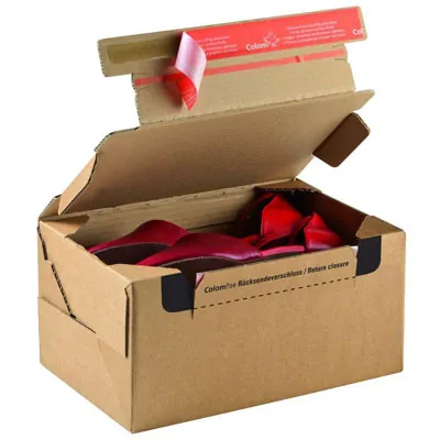 Carton d'expédition sécurisés aller retour Brun Format L 33,6x24,1x14cm - Boîte carton - Lot de 10 - Cartons d'expédition, Boîtes carton