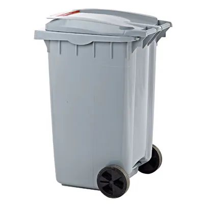 Conteneur 120 litres gris PEHD - Poubelles professionnelles-1