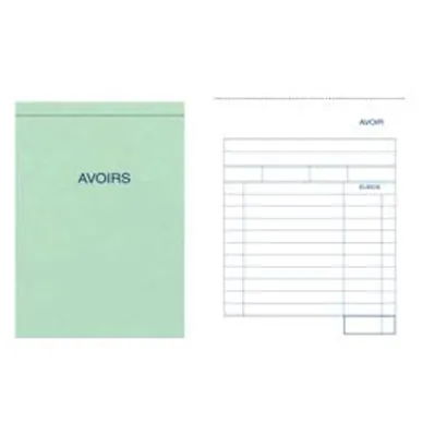 Bloc d'avoirs Elve Manifold 100 x 155 mm 50 pages autocopiantes 2 exemplaires - Factures