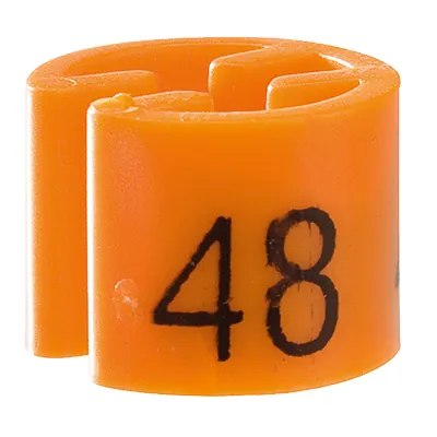 Marque taille T48 orange ø 1,3 cm - Indicateur de taille pour cintre - Paquet de 100 - Marques taille pour cintres