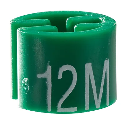 Marque taille T 12 mois vert ø 1,3 cm - Indicateur de taille pour cintre - Paquet de 100 - Marques taille pour cintres