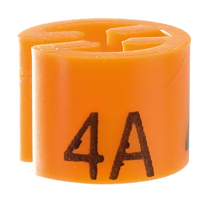 Marque taille T 4 ans orange ø 1,3 cm - Indicateur de taille pour cintre - Paquet de 100 - Marques taille pour cintres