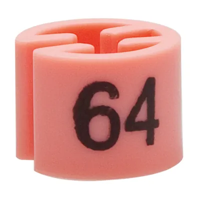 Marque taille T64 rose ø 1,3 cm - Indicateur de taille pour cintre - Paquet de 100 - Marques taille pour cintres