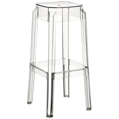 Tabouret plastique transparent Fox H 75 cm - Tabourets