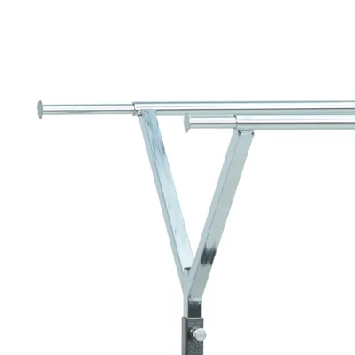 Portant double barre Y - largeur et hauteur réglables - L 140/195 x H 140/200 cm - Portants à vêtements droits-1
