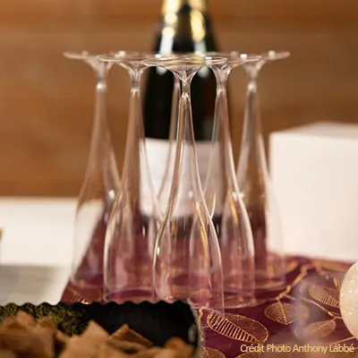 Flûte à champagne plastique réutilisable 10 cl - Flûte plastique - Lot de 10 - Gobelets plastique, Flûtes plastique, Verres à pied plastique-1