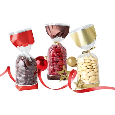 Sachet confiserie fond carton glacé or 10 x 20 cm polypro 35µ - Sachet bonbons - Lot de 100 - Sachets bonbon, Sachets confiserie-2
