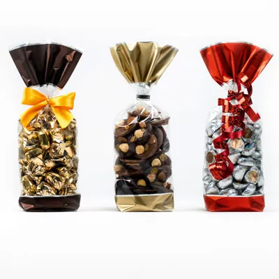 Sachet confiserie fond carton glacé marron 10 x 20 cm polypro 35µ - Sachet bonbons - Lot de 100 - Sachets bonbon, Sachets confiserie-3