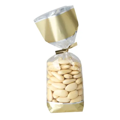 Sachet confiserie fond carton glacé or 10 x 20 cm polypro 35µ - Sachet bonbons - Lot de 100 - Sachets bonbon, Sachets confiserie-1