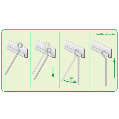 Cimaise alu + 2 tiges alu + 2 crochets X - Câbles et cimaises-1