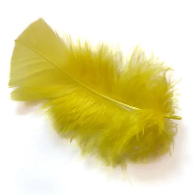 Plume jaune artificielle L 10 cm - Plumes décoratives - Sachet de 30 - Plumes