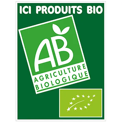 Panneau Ici produits bio - Étiquettes simples