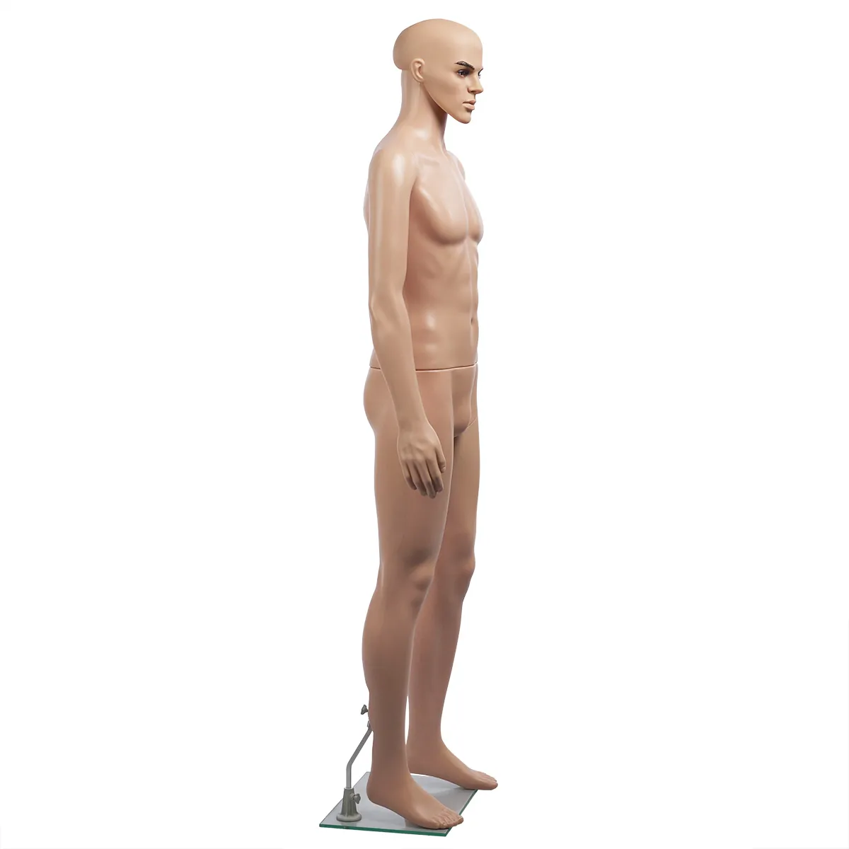 Mannequin homme sans perruque bras le long du corps H 185 cm Plastique - Chair - Mannequins plastique sans perruque-1