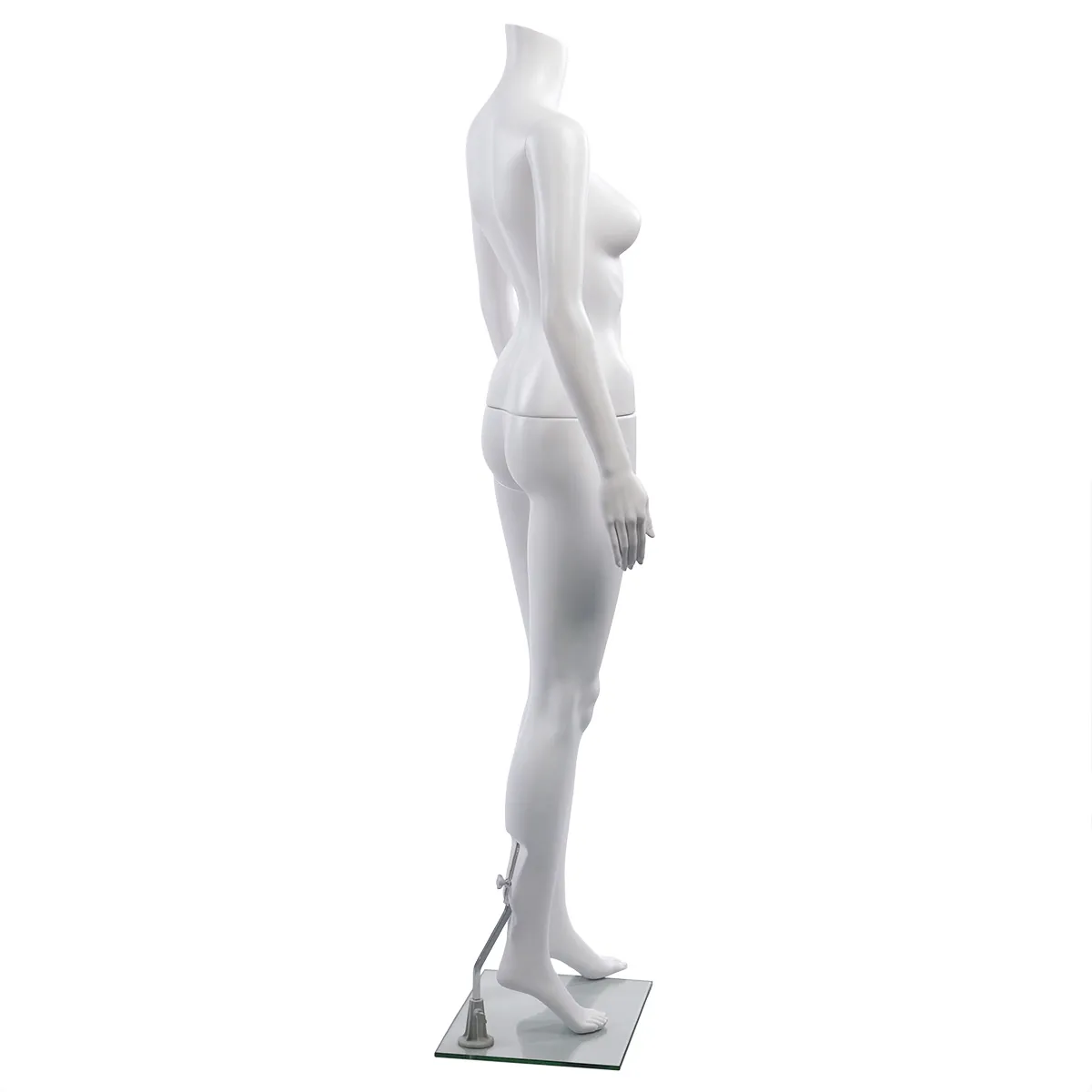 Mannequin femme, sans tête, bras le long du corps H 163 cm plastique - Blanc - Mannequins sans tête-1