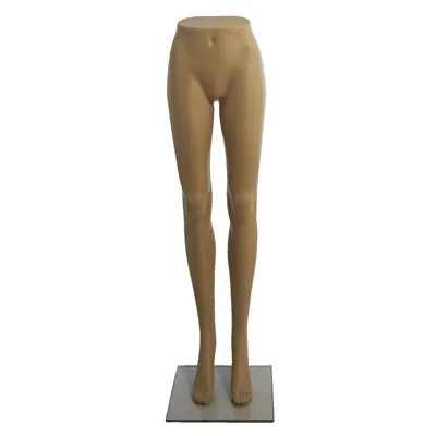 Jambes femme plastique sur base verre H 111 cm - Jambes mannequin lingerie - Chair - Jambes et pieds