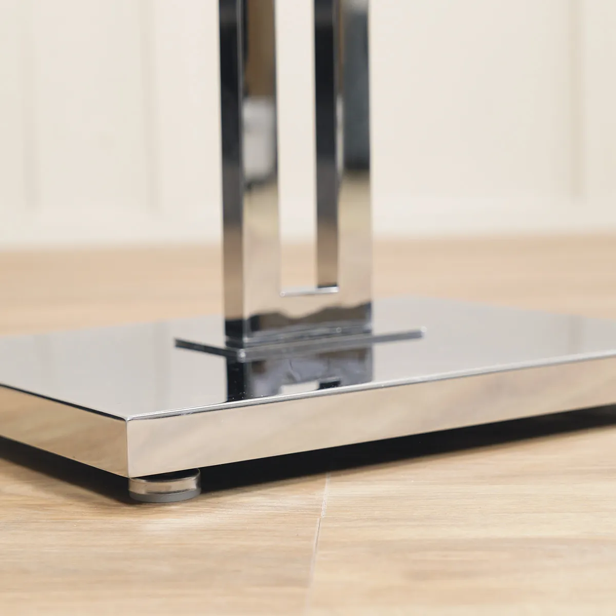 Portant vêtements 2 bras décalés droits H 126 à 180 cm métal chromé - Penderie textile - Portants à vêtements multibras-2