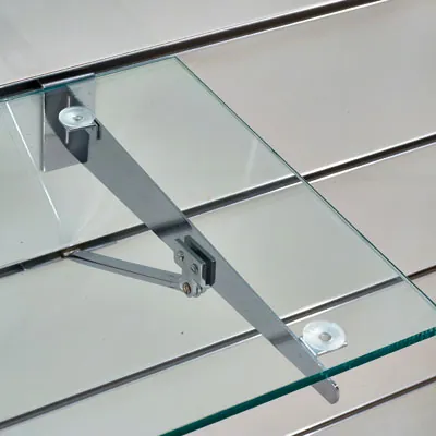 Tige de renfort pour console tablette sur panneau rainuré L 22 cm - Gris - Consoles pour tablettes-2