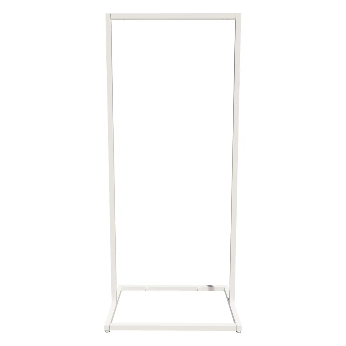 Portant vêtement professionnel blanc sur vérin, 65x45x150cm - Ligne Square 25 blanc