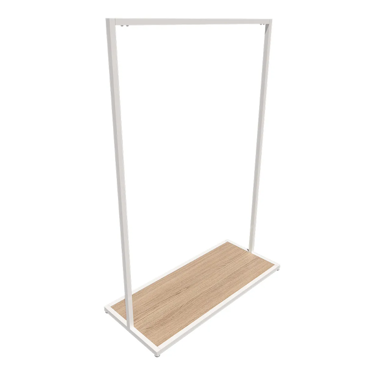 Portant vêtement professionnel blanc sur vérin, 105x45x150cm - Ligne Square 25 blanc-2