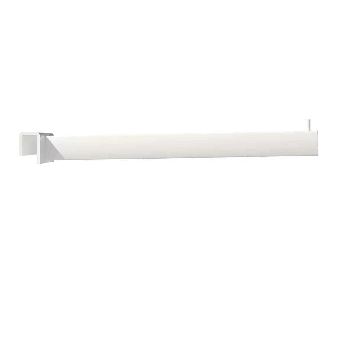 Bras droit L30cm pour barre de charge, tube 30x15mm, blanc - Ligne Square 25 blanc