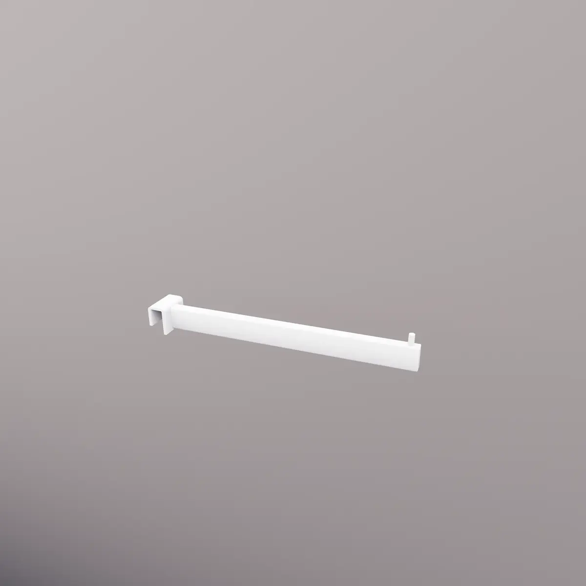 Bras droit L30cm pour barre de charge, tube 30x15mm, blanc - Ligne Square 25 blanc