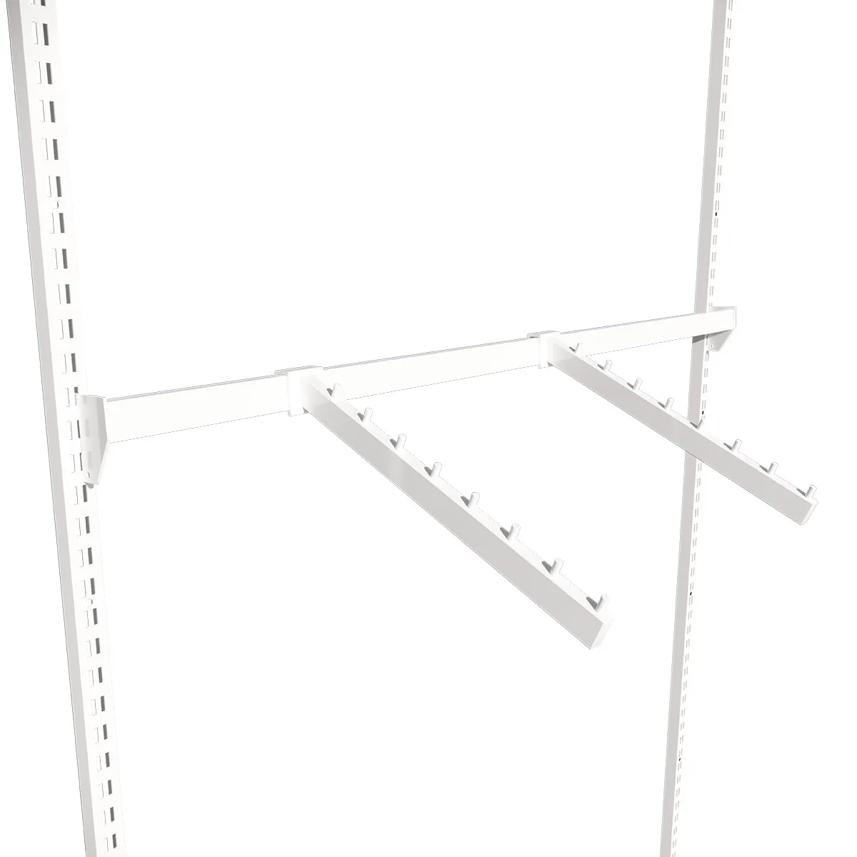 Bras incliné L33cm pour barre de charge, 8 crans, tube 30x15mm, blanc - Ligne Square 25 blanc-1