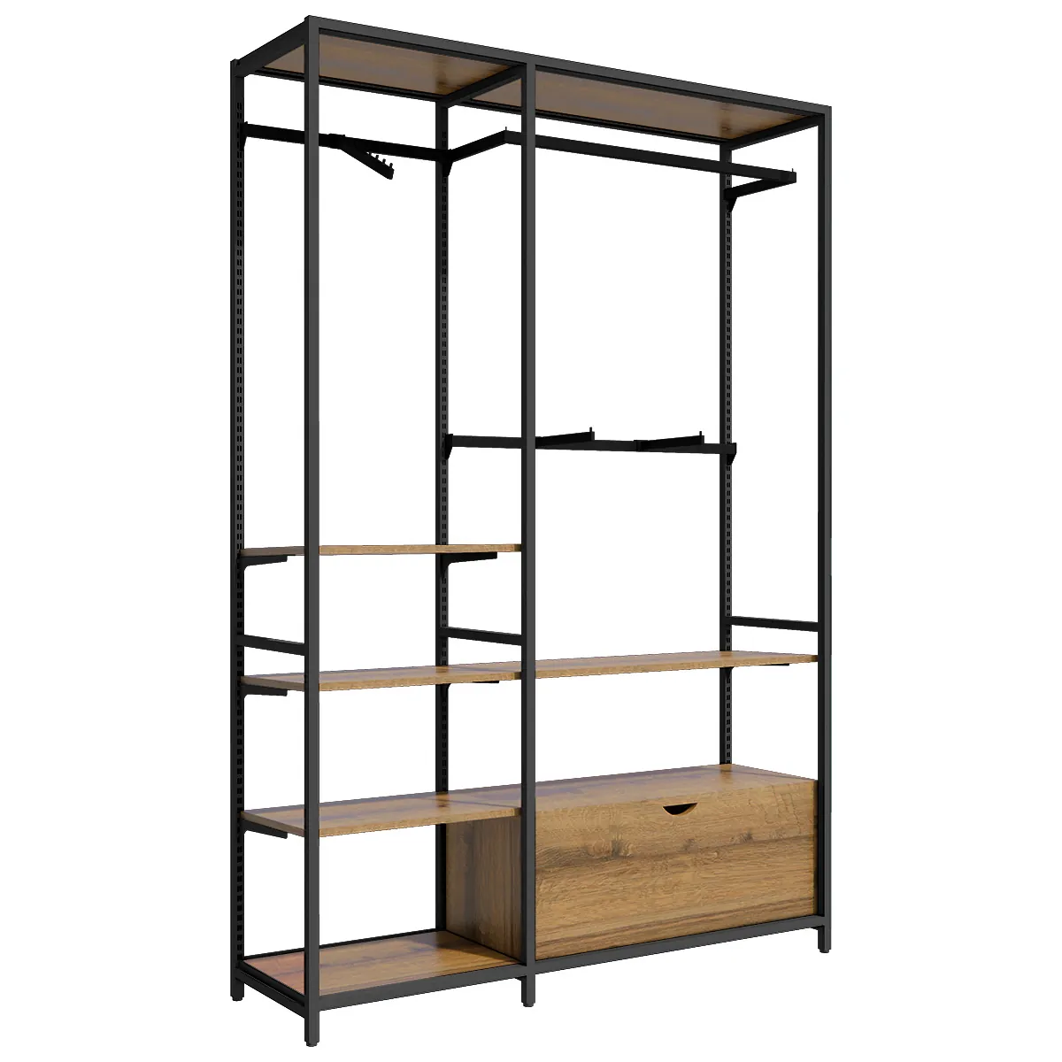 Cadre central Square noir sablé H 240 × P 46,4 cm  - Ligne Square 25 noir-3