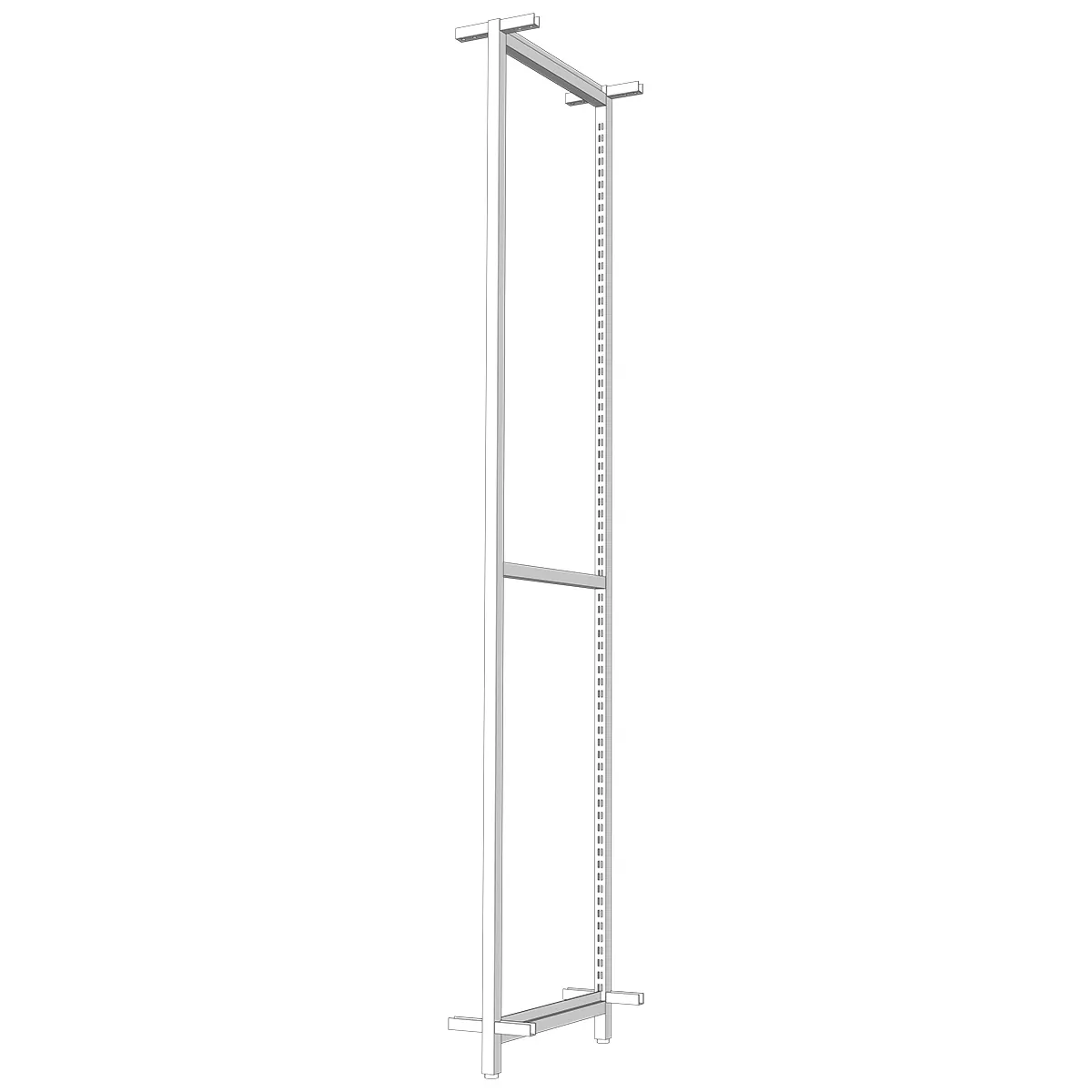 Cadre central Square H 240 cm x P 46,4 cm blanc sablé - Ligne Square 25 blanc-1