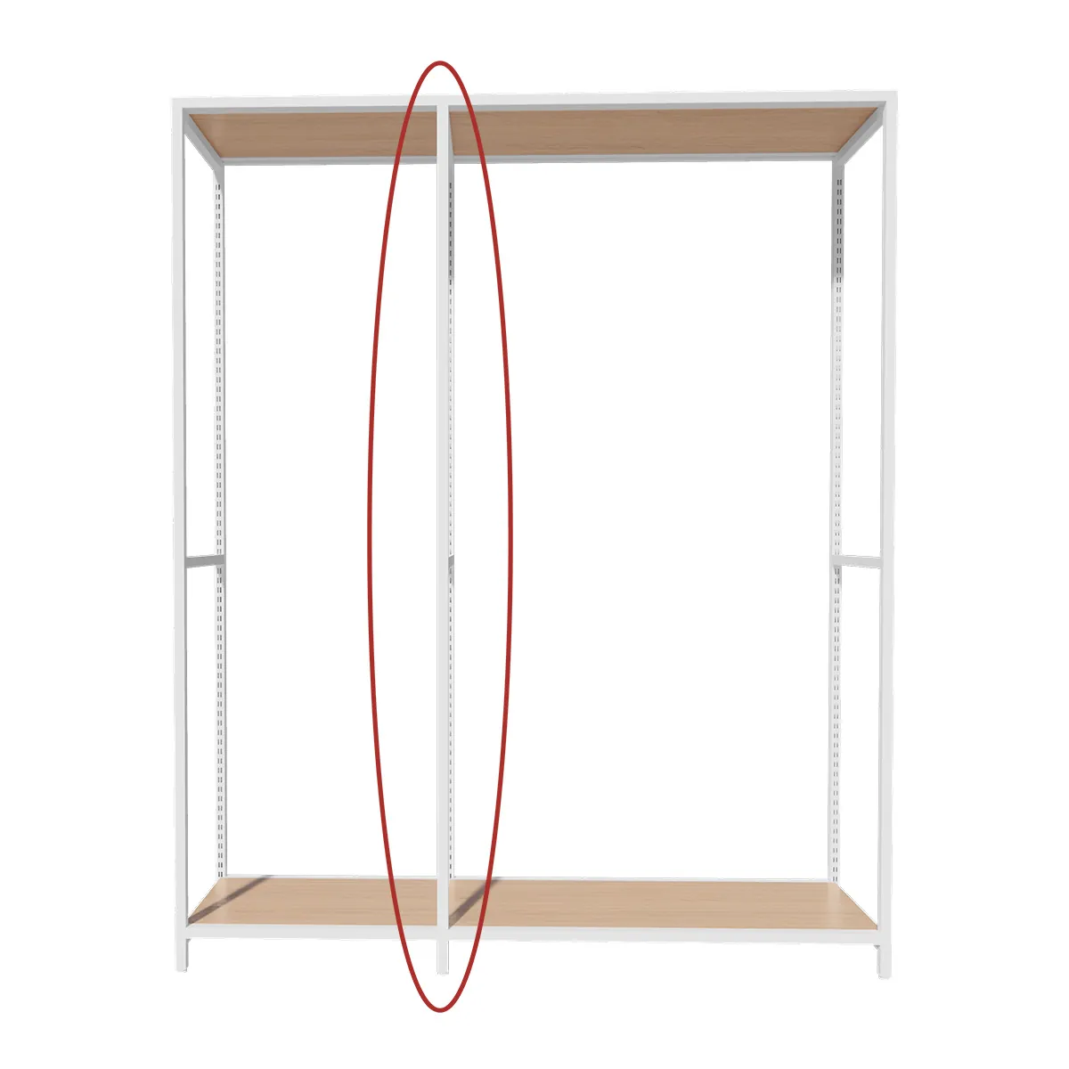 Cadre central Square H 240 cm x P 46,4 cm blanc sablé - Ligne Square 25 blanc-2