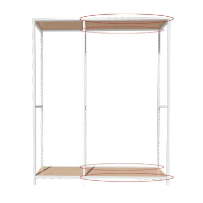 Entretoise Square L 97,8 cm blanc sablé - Set de 4 - Ligne Square 25 blanc-2