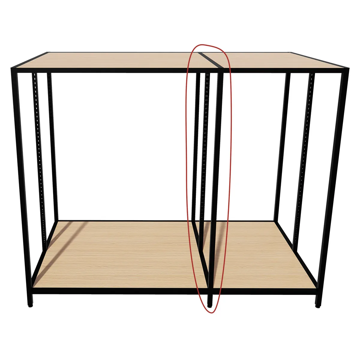 Cadre de Milieu pour Module Central Square Noir Sablé H.133 cm - Ligne Square 25 noir-3