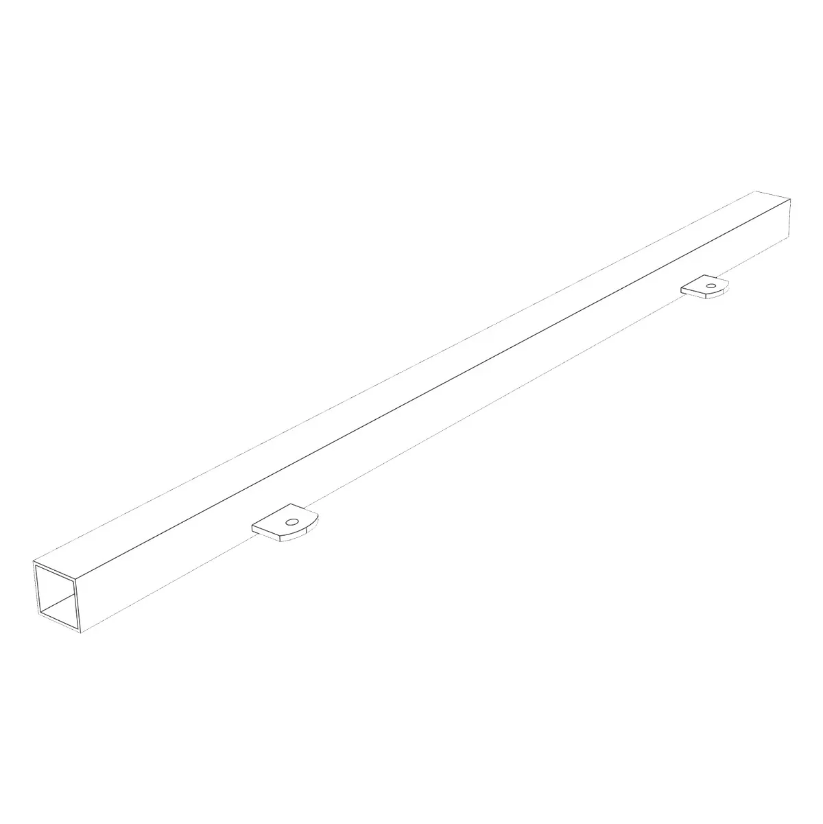 Entretoise pour Module Central Square Noir Sablé L.57,8 cm - Lot de 4 - Ligne Square 25 noir-1