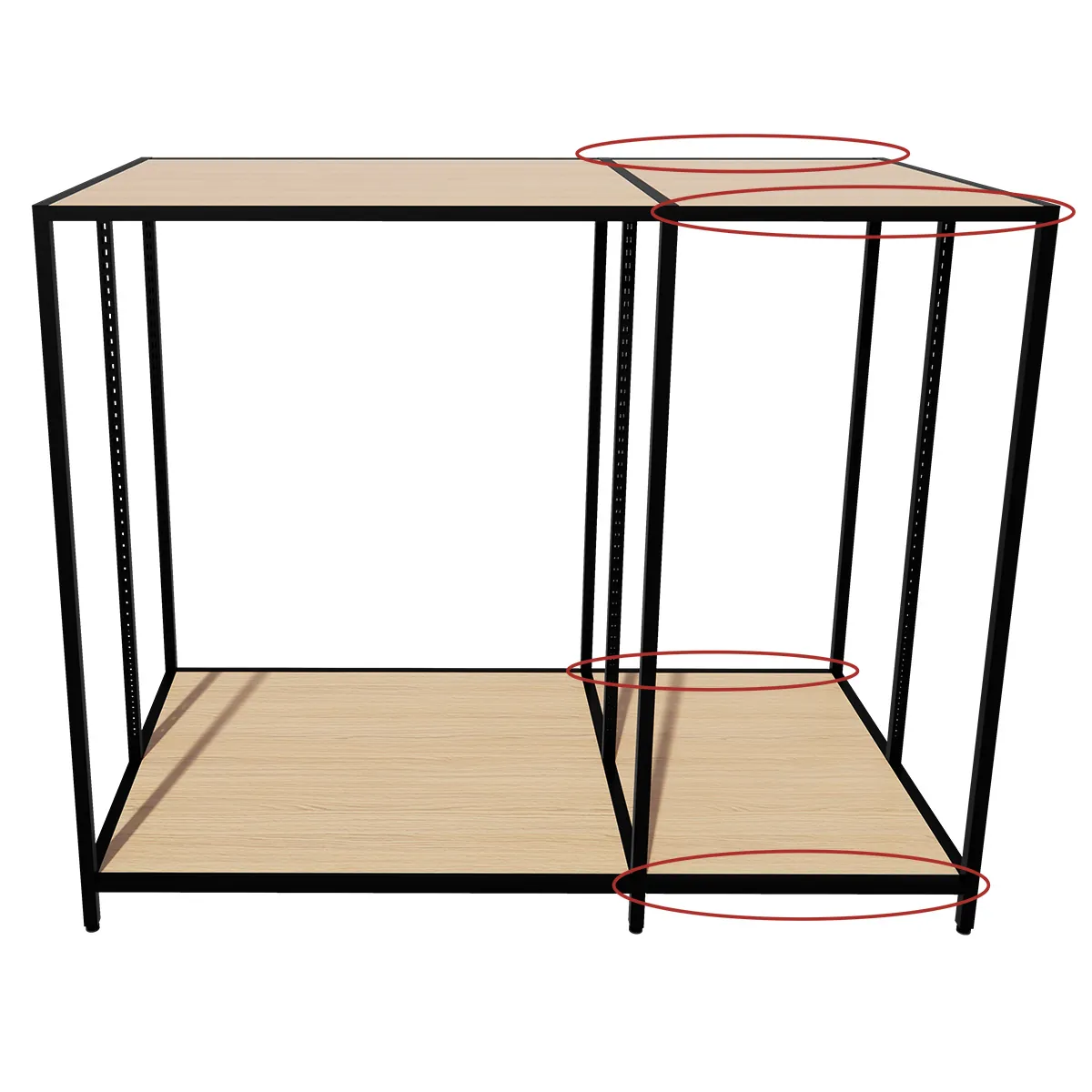 Entretoise pour Module Central Square Noir Sablé L.57,8 cm - Lot de 4 - Ligne Square 25 noir-2