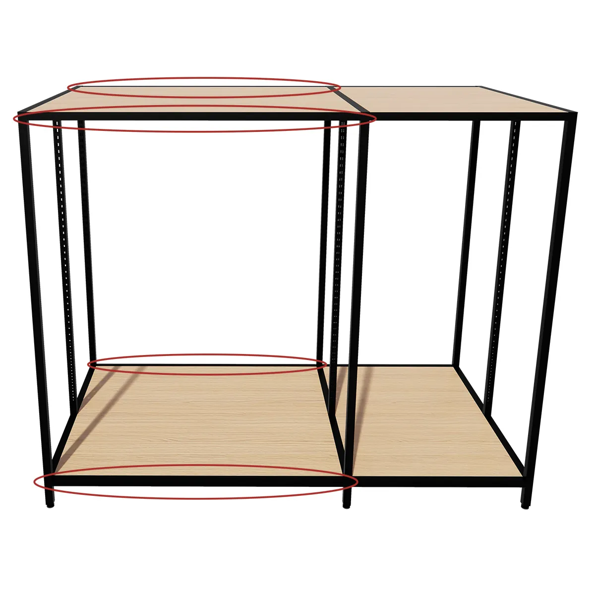 Entretoise pour Module Central Square Noir Sablé L.97,8 cm - Lot de 4 - Ligne Square 25 noir-2