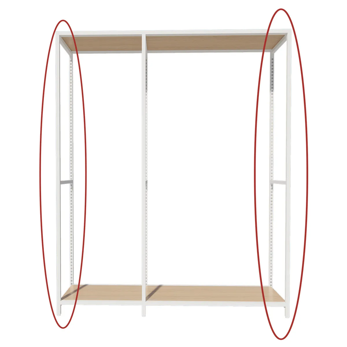 Cadres latéraux Square H 200 cm x P 46,4 cm blanc sablé (Lot de 2) - Ligne Square 25 blanc-2