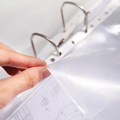 Pochette perforée transparente lisse A4 polypropylène 50 µ Deli - Paquet de 20 - Protèges-documents, Porte-vues-1