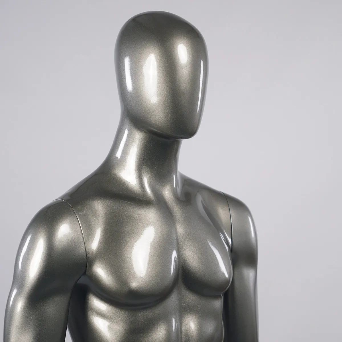 Mannequin homme finition laquée H 184 cm fibre de verre - Gris métal - Mannequins abstraits-3