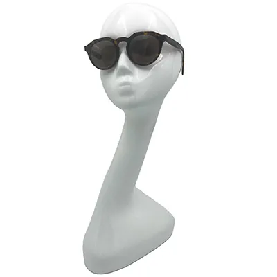 Tête mannequin femme abstrait H 51 cm Fibre de verre - Tête pour perruque, chapeau - Blanc - Têtes-2