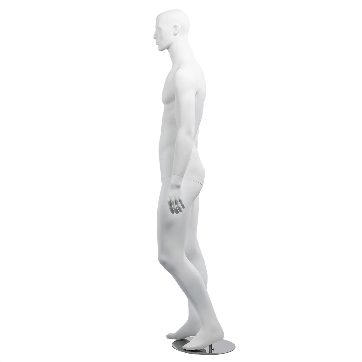 Mannequin homme, tête et cheveux sculptés H 186 cm Fibre de verre - Blanc mat - Mannequins cheveux sculptés-1