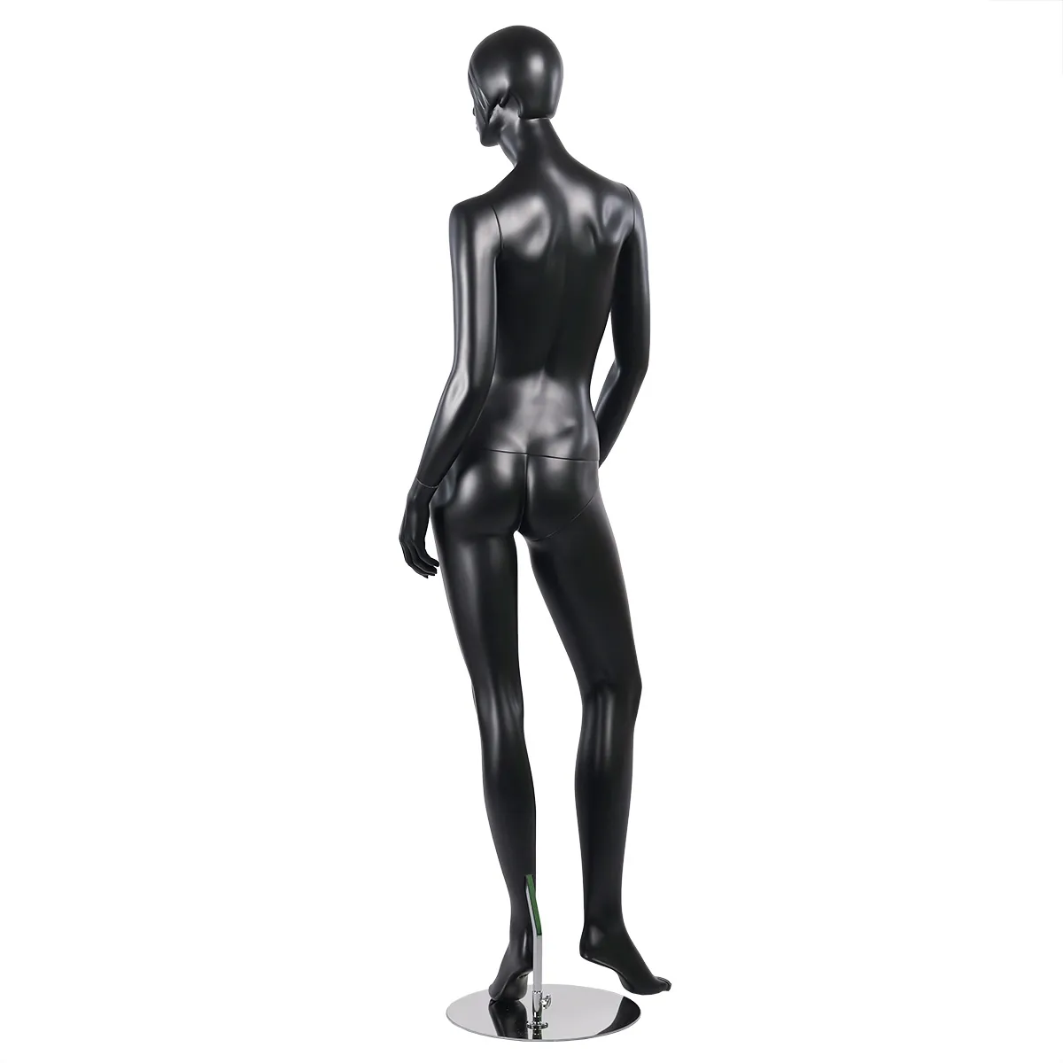 Mannequin femme, tête et cheveux sculptés H 177 cm Fibre de verre - Noir mat - Mannequins cheveux sculptés-2